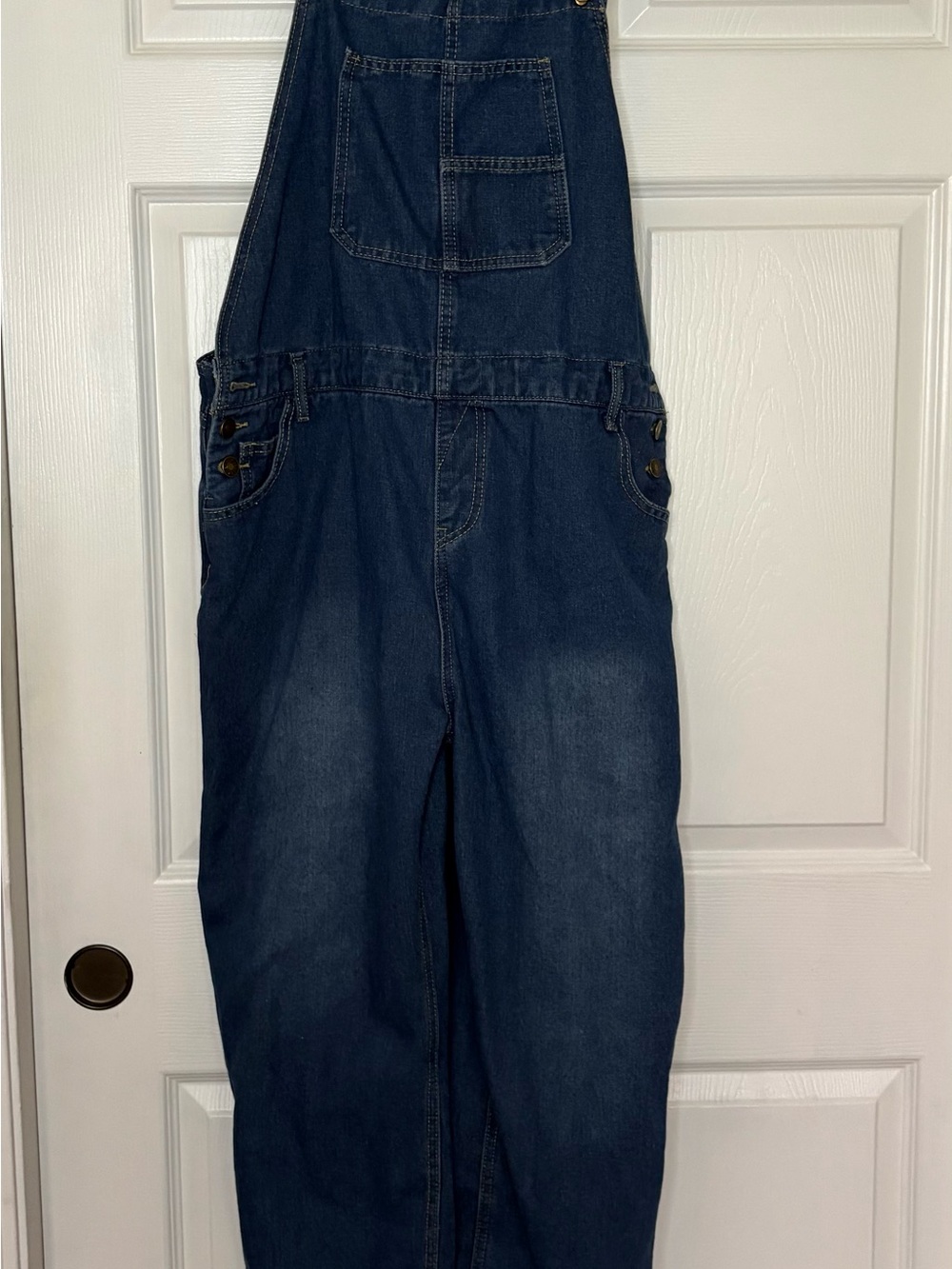 SHEIN Dark Blue Denim Overalls